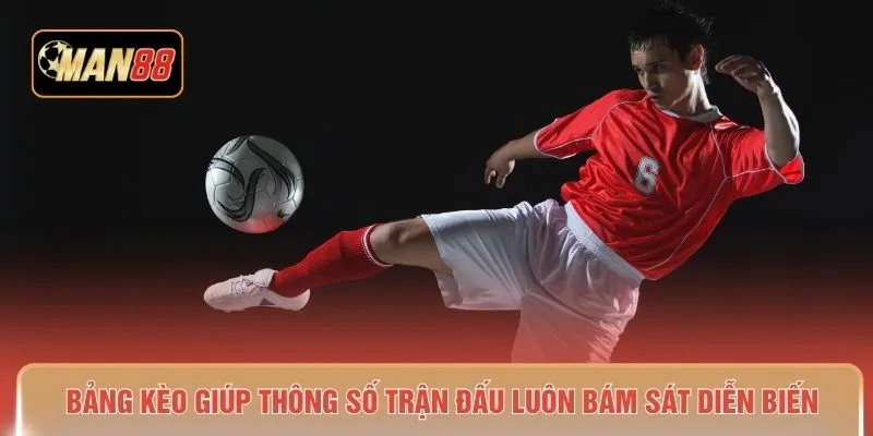 Bảng kèo giúp thông số trận đấu luôn bám sát diễn biến