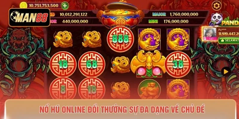 Nổ hũ online đổi thưởng sự đa dạng về chủ đề