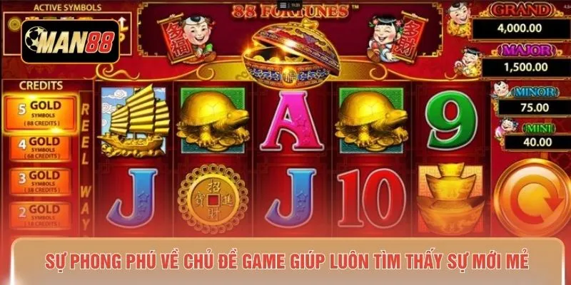 Sự phong phú về chủ đề game giúp luôn tìm thấy sự mới mẻ